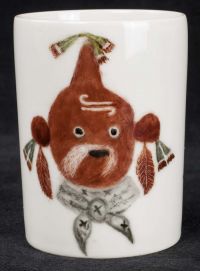 Koyemsi (Mud Head) Native American Hopi Indian Handpainted Coffee Mug